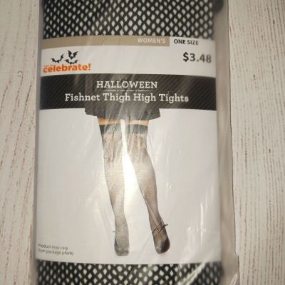 ~NWT Women's Sexy Black Fishnet Thigh High Stockings/Tights~One Size~NEW