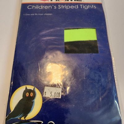 Bright Yellow and Black Children's Striped Tights