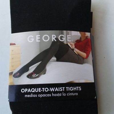 George Opaque-To-Waist Tights BLACK Size 4 New Stockings