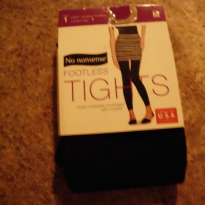 No Nonsense Footless Tights Super Opaque control top Choose size M, new