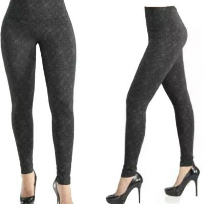 Lyssé Black Floral Ponte Leggings Women’s Size Large Style 2021 NWOT