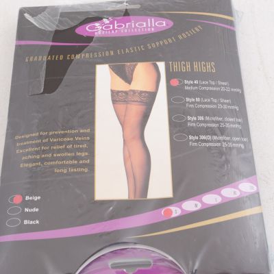 Gabrialla Hosiery Collection Thigh Highs Compression Stockings 2 Pair New (C4R)S