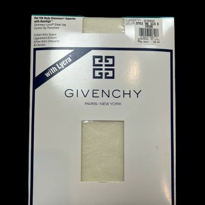 Vintage 80s Givenchy Body Gleamers 156 Shimmery Ivory Sheer Pantyhose Size B