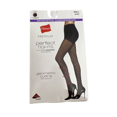 Women's Geometric Outline Perfect Tights - Hanes - Black - Various Sizes - S572