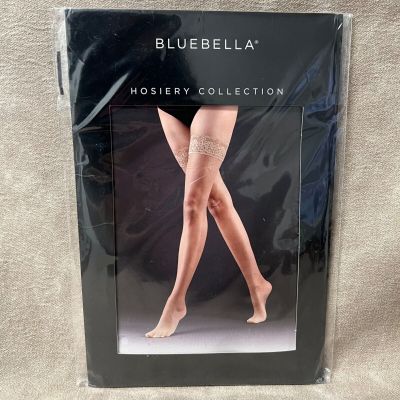 Women's Bluebella Beige Lace Luxurious Italian Hosiery Top Hold Ups