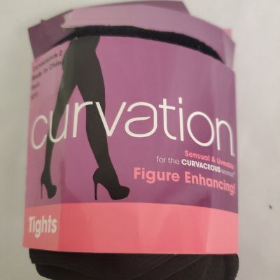 Curvation Curvaceous Tummy Smoother/Figure Enhancing Black Footed Tights ????