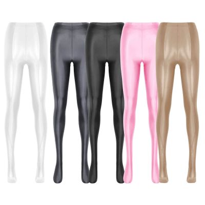 US Womens Glossy Pantyhose Shiny High Waist Tights Stockings Training Yoga Pants