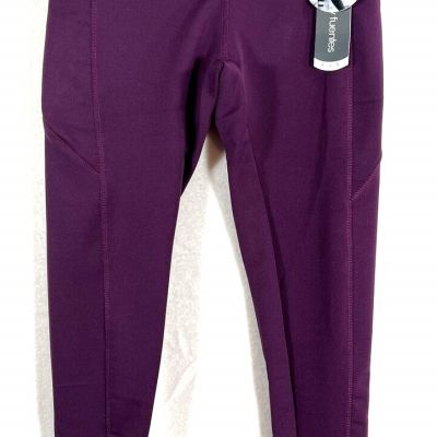 Daisy Fuentes Fit Womens Small Wine Burgundy Workout Exercise Leggings Pants NWT