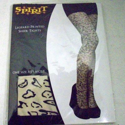 Leopard Print Sheer Tights, One Size SPIRIT