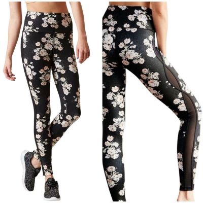 FREE PEOPLE MOVEMENT LIZA ACTIVE LEGGINGS M FLORAL YOGA GYM WORKOUT ATHLETIC