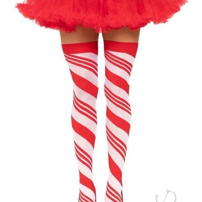 Sexy Womens Hosiery Spandex Candy Cane Thigh High Stockings Socks Costume