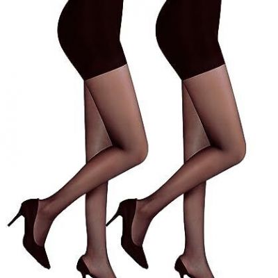 Citystl 2 Pack Black Tights for Women, 30D Sheer tights Control Top Pantyhose