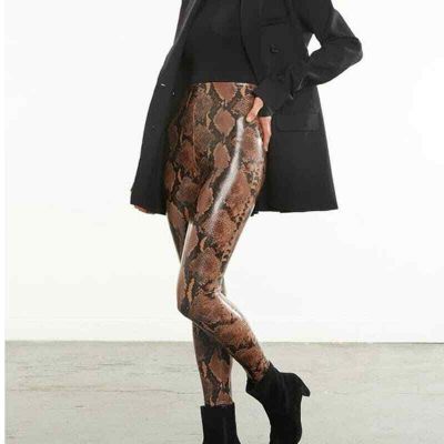NWOT Commando Faux Leather Leggings in Tawny Python Size L