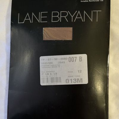 Lane Bryant Daysheer Control Top Beige Pantyhose Size D NWT