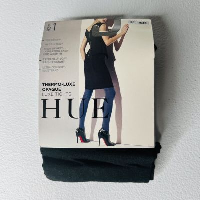 NWT Hue Thermo Luxe Opaque Tights 100 Denier Size 1 Black 1 Pair Pack