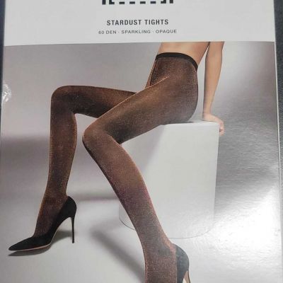 Wolford BLACK/GOLD Stardust Shimmer Tight, US X-Small