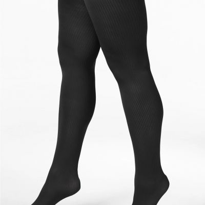 Berkshire Women's Plus Size Easy-On Ribbed Tights Color Black Size 3X / 4X