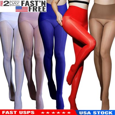 8D Seamless Women Oil Shiny Glossy Pantyhose Sheer Stocking Tights Plus Size