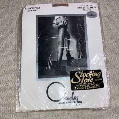 Vintage Cindy Luxury Seams Stockings Stiletto Heel Leg Model England OS New
