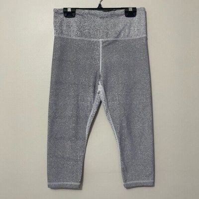 Zyia Active Black & White Cropped Capri Workout Gym Leggings Size 8-10 bin 3H