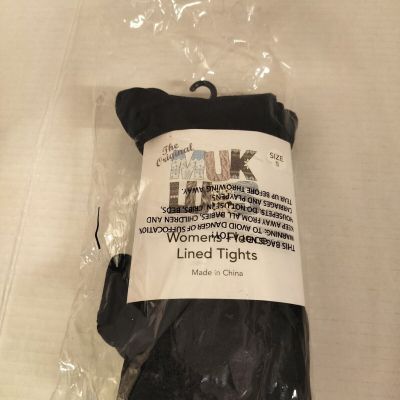 New The Original Muk Luks Womens Black Fleece Lined Footless Tights Size: Small