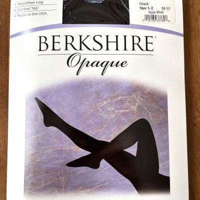 Berkshire Opaque Tights Style 8040 Black Control Top Size 1-2