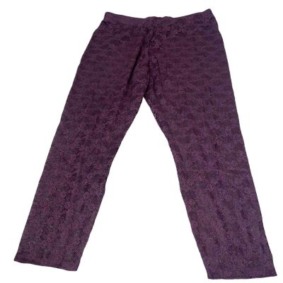 Torrid lace leggings maroon burgundy semi sheer floral SZ 0 (SZ L) NEW stretch