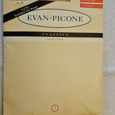 Evan - Picone Pantyhose Womens Picone Beige 151 Hosiery Sheer Control Top Size 1