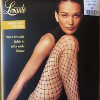 LEVANTE Maxi-Net Tights ultra wide fishnet stockings Nude / Naturel sz 1/2 S/M