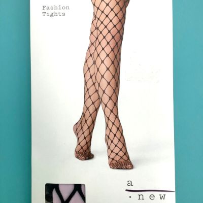 A New Day Pantyhose/Fashion Tights - Fishnet style, Ebony Black, Size L/XL