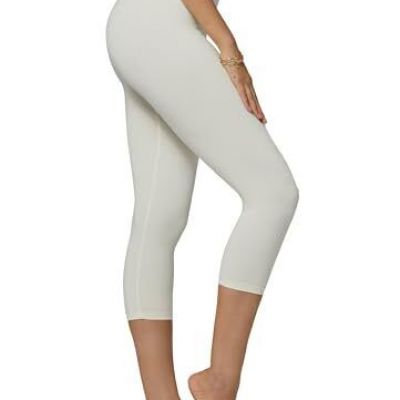 Ultra Soft Leggings for Women - One Size Plus Capri Length Solid - Off White