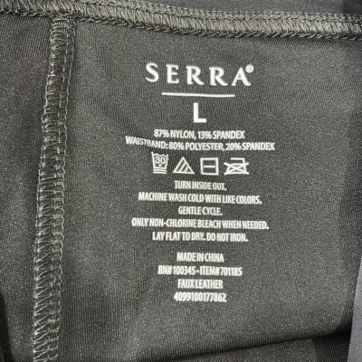 Serra black wet look leggings size large