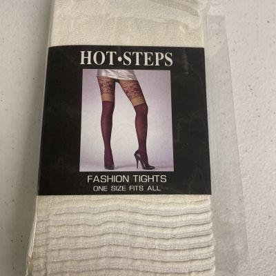 Hot Steps Fashion Tights White/Cream One Size 4’10-5’8 95-160lbs Hand wash