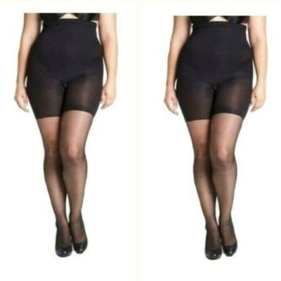 Two Spanx Women In Power High Waist Black Shaping Sheers Hose Plus Size F BOGO