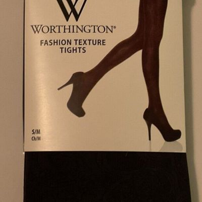 Black Worthington Fashion Texture Tights Size S/M NIP