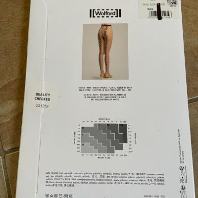 Wolford Tights Denier Shaping Control Patterned Sheer Opaque Tights 20-Den Sz S