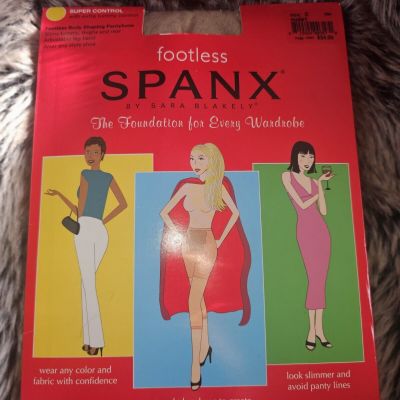 SPANX Footless Body Shaping Pantyhose Super Control Size C Nude TUMMY CONTROL