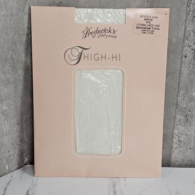 Vintage 90s Fredericks of Hollywood P/S White Thigh High Back Seam Stockings