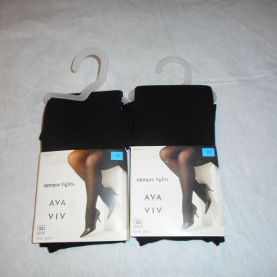 N/W/T AVA & VIV  Black Opaque Tights Sold Separately.  Size 1X