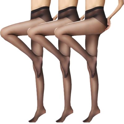 Okaka 3 Pairs Women's Sheer Tights 15D  Pantyhose Super Tights  Black