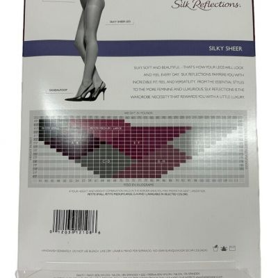 Hanes Silk Reflections Silky Sheer Control Top Sandalfoot Pantyhose Size AB