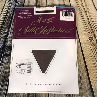 HANES Silk Reflections Silky Sheer Control Top Sandalfoot Pantyhose Size CD