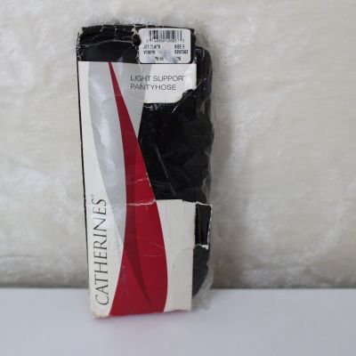 CATHERINES Light Support PantyHose Size E Color Jet Black - New In Package