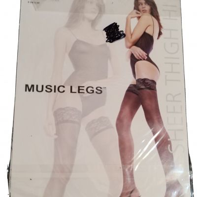 Music Legs Style 4110 Sheer Thigh Hi W/lace Top