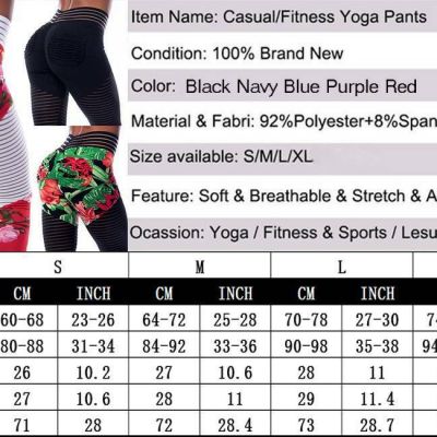 Women Floral Yoga Pants Butt Lift Tight Leggings Running Sports Stretch Trousers