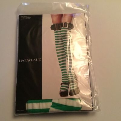 Christmas thigh high  Stockings Elf Costume Dance Wear Striped With belt Buckle