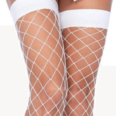 Diamond Net Thigh High Stockings
