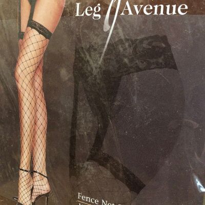 Garter Belt Nylon Lace & Fence net Stockings Fits All  90-160# New With Tags