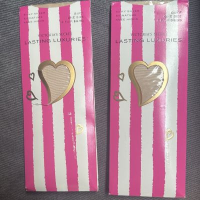 Victorias Secret Lasting Luxuries Sheer Knee High Stockings 4 Pair Nude