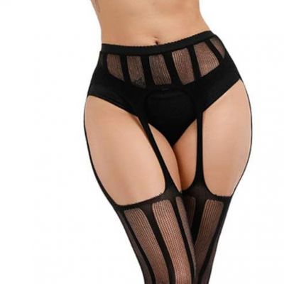 Women High Waist Tights Fishnet Stockings Stretchy Lace Thigh High Stockings Pan